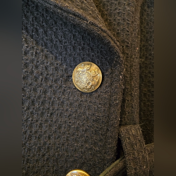 D&G Black Belted Coat with Satin/Velvet Trim Detail Size 40 - Picture 4 of 13